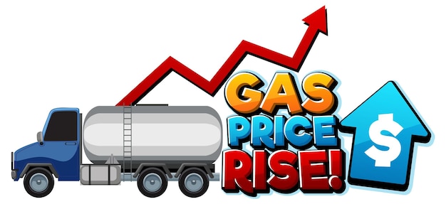 Gas price rise cartoon word logo design