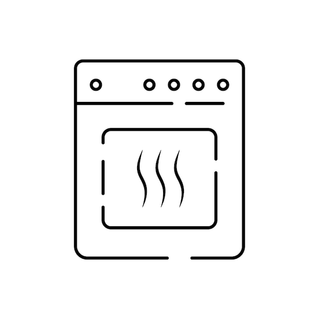 Газовая плита значок непрерывной линии Одна линия искусства бытовой техники кухня электрическая духовка приготовление пищи Бытовая техника
