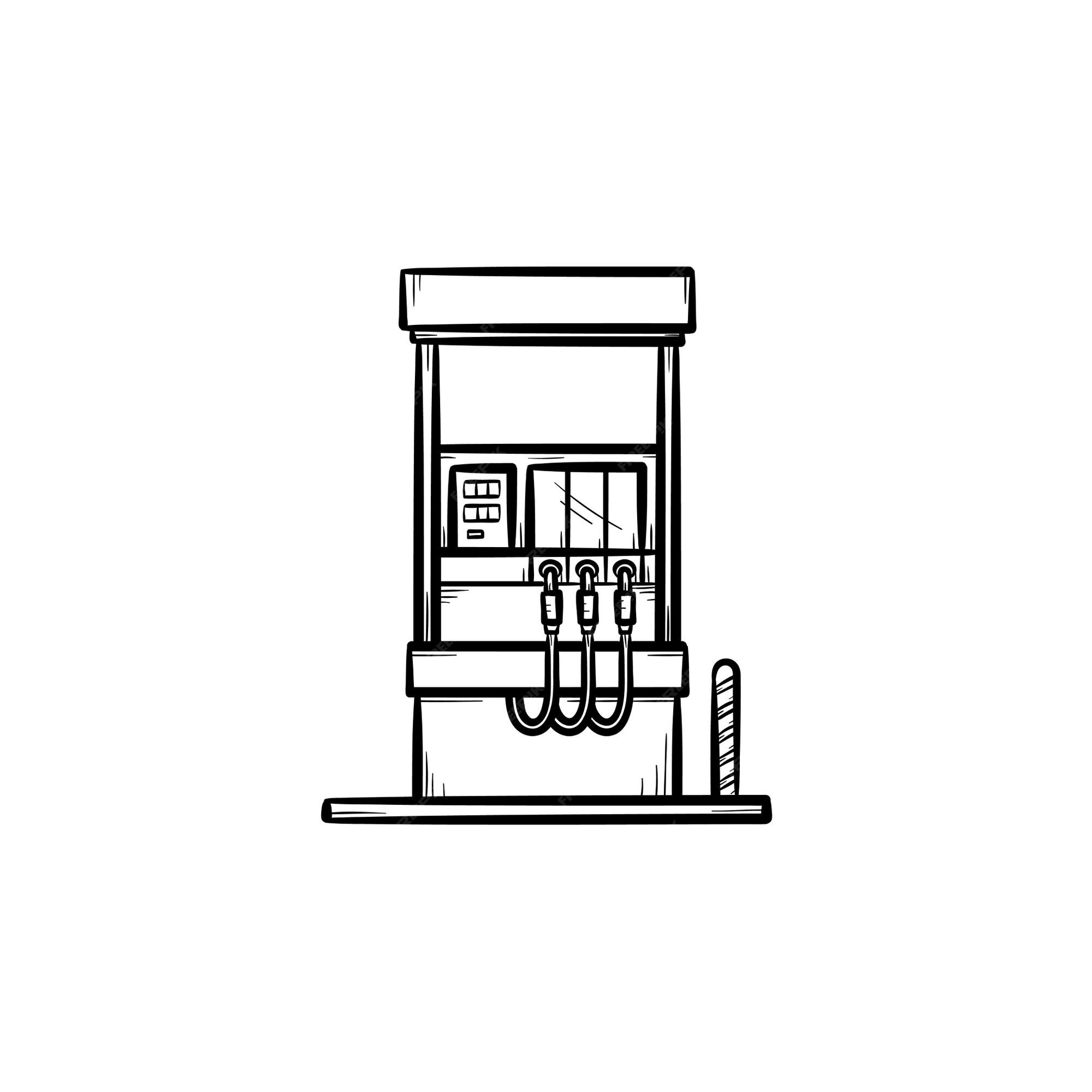 Premium Vector | Gas station hand drawn outline doodle icon. gasoline  column -equipment for gas station vector sketch illustration for print,  web, mobile and infographics isolated on white background.