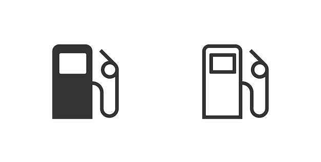 Vector gas station icon fuel symbol isolated flat vector road sign