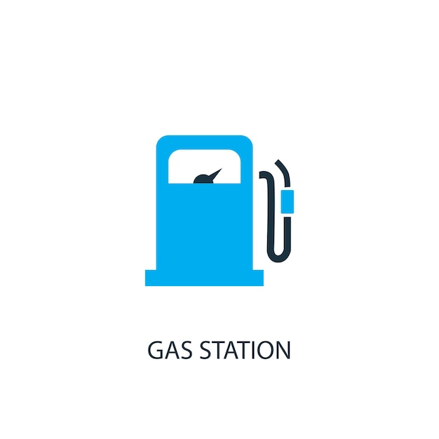 Gas station icon. Logo element illustration. Gas station symbol design from 2 colored collection. Simple Gas station concept. Can be used in web and mobile.