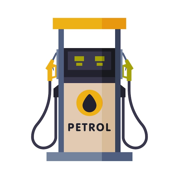 Vettore illustrazione vettoriale in stile piatto su sfondo bianco dell'industria della pompa di benzina e del petrolio