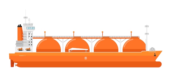 Газовый танкер, изолированный на белом