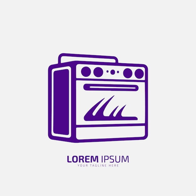 Gasfornuis oven logo ontwerpsjabloon koken logo vector pictogram