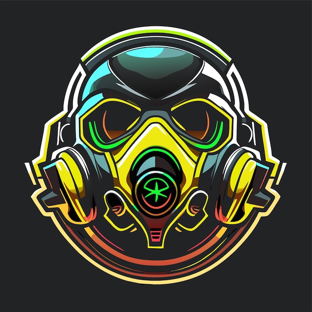 Gasmasker sport mascotte gaming logo