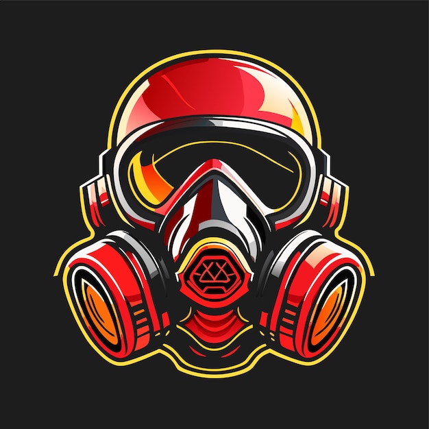 Gasmasker sportmascotte gaming-logo