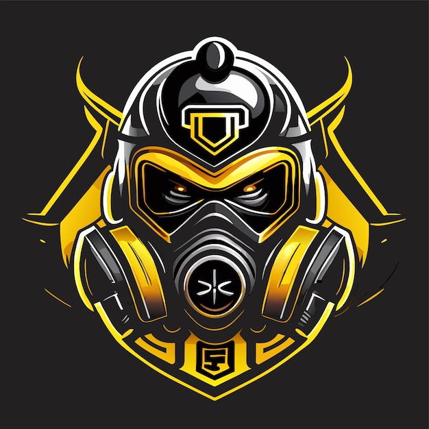 Gasmasker sportmascotte gaming-logo