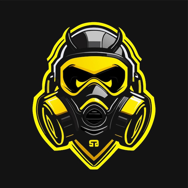 Vector gasmasker sportmascotte gaming-logo