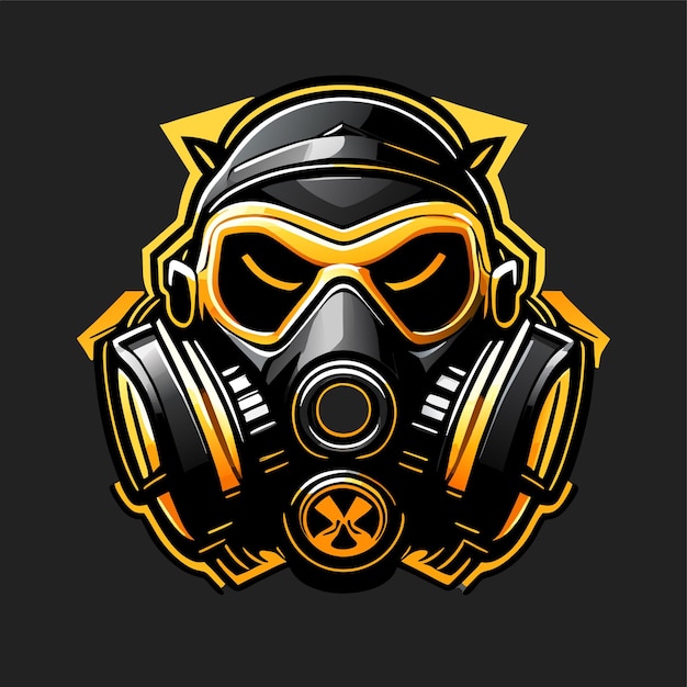 Gasmasker sportmascotte gaming-logo