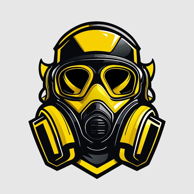 Vector gasmasker sportmascotte gaming-logo