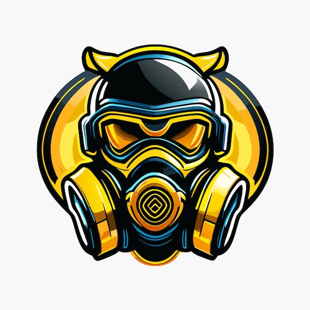 Vector gasmasker sportmascotte gaming-logo