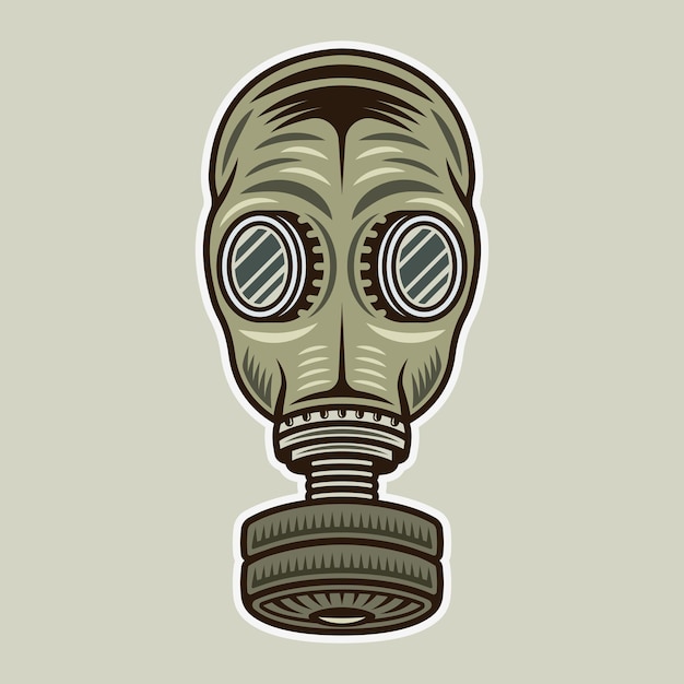 Gasmasker vector gekleurde illustratie Respirator object of ontwerpelement op lichte achtergrond