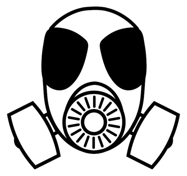 Gasmaskerpictogram Luchtbescherming veiligheidsuitrusting