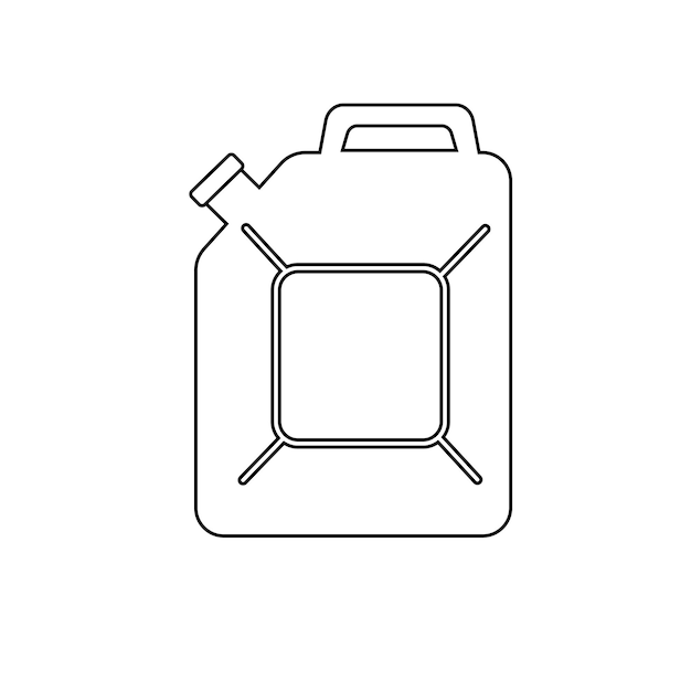 Gasoline canister in line style vector illustration