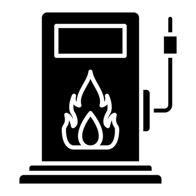 Gasoline Glyph Solid Black Illustration