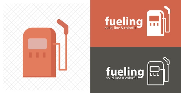 Gasoline pump nozzle isolated flat illustration asd line icon