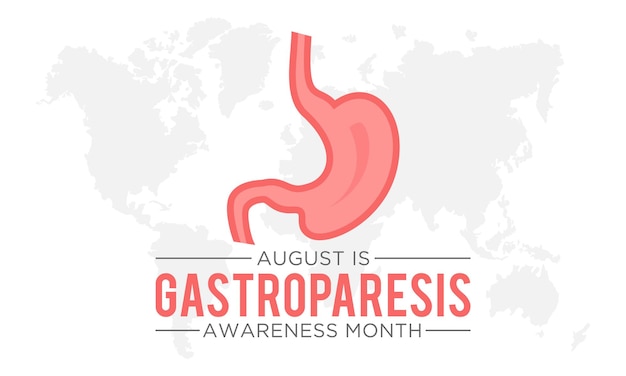 Gastroparesis awareness month is observed every year in august August is gastroparesis awareness month Vector template for banner greeting card poster with background Vector illustration