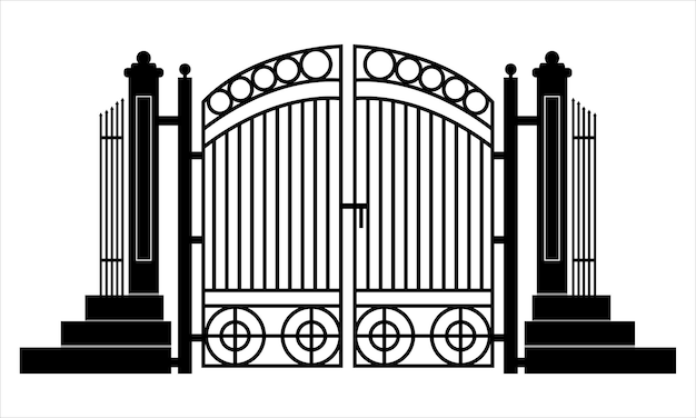 Vector gate black isolated on white background