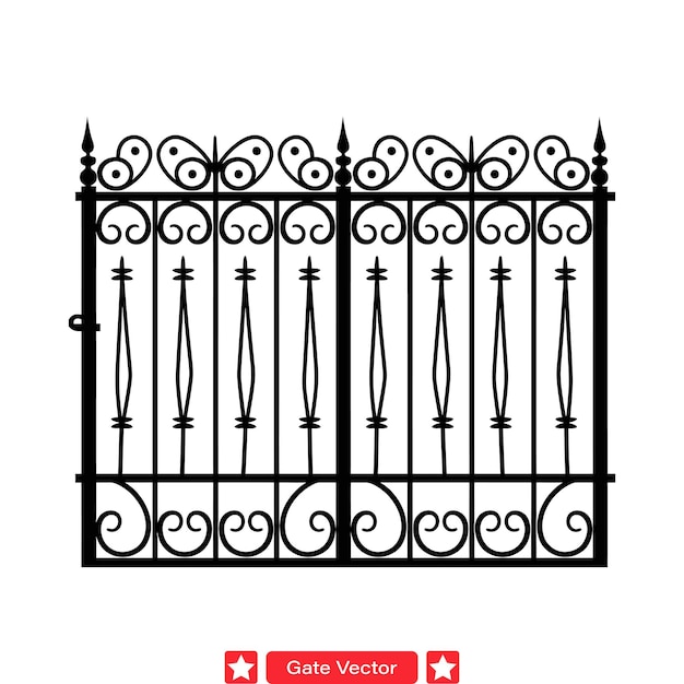 Vector gate to serenity tranquil silhouettes for relaxing environments