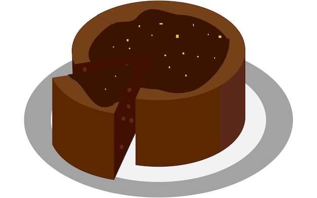 Gateau chocolade hele cake isometrisch