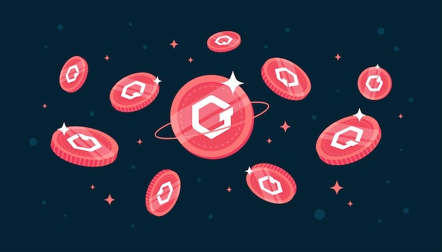 GateToken GT coins falling from the sky GT cryptocurrency concept banner background