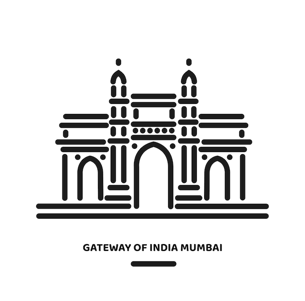 Gateway of india mumbai illustratie icoon