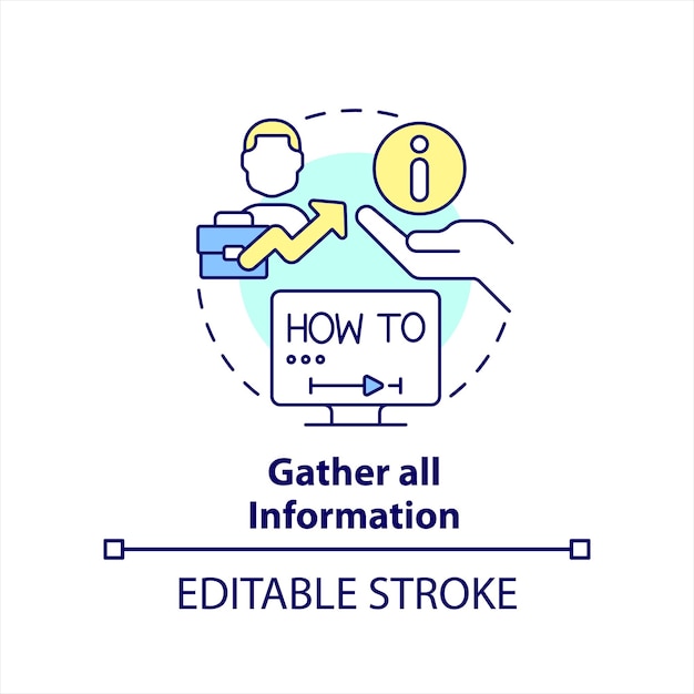 Gather all information concept icon