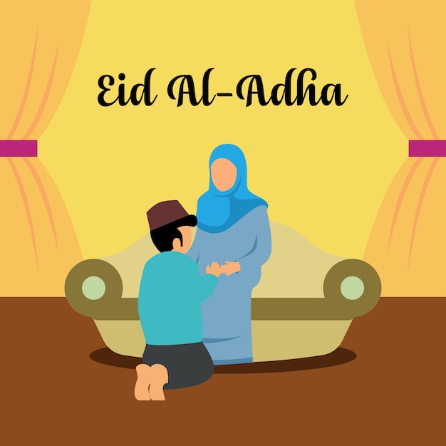 Gather on eid al-adha illustration