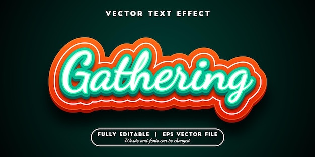 Gathering text effect with editable font style