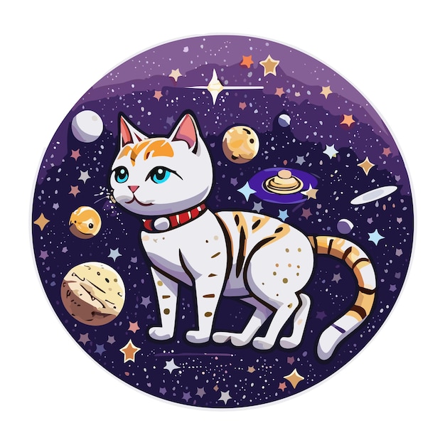 Vector gato astronauta bebe