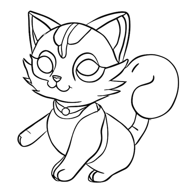 Vector gato rodeado de burbujas de jabn line art style vector illustration line art