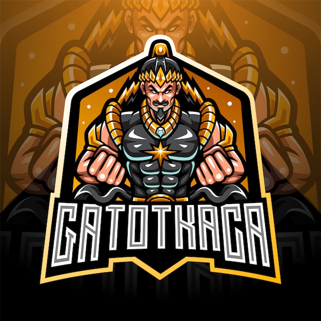 Vector gatotkaca esport mascot logo design