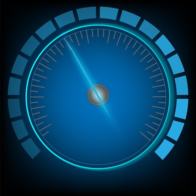 Gauge or meter indicator. Speedometer Circular percentage with Futuristic   elements. Holographic