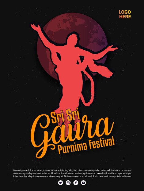 Vector gaura purnima hinduism traditional festival design