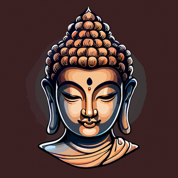 Gautama Buddha vector icon illustration