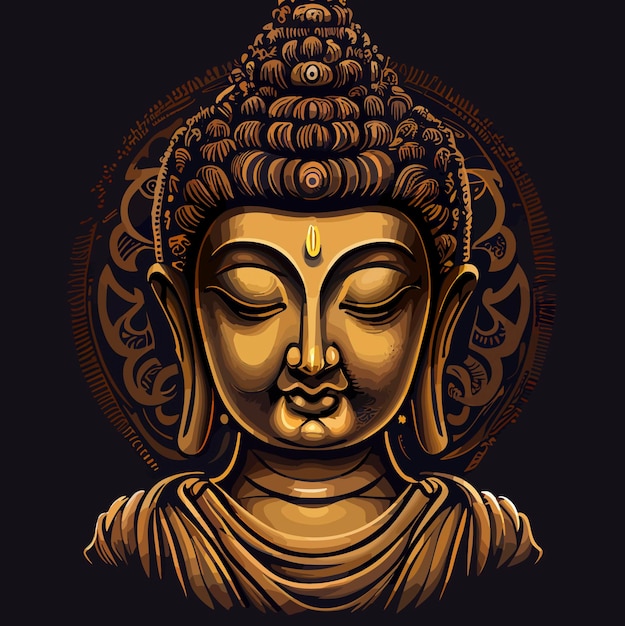 Gautama Buddha vector icon illustration