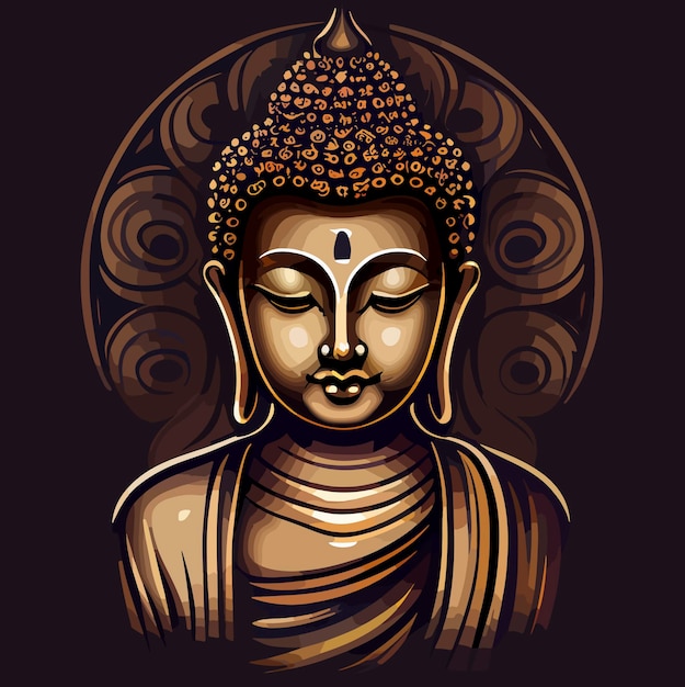 Vector gautama buddha vector icon illustration