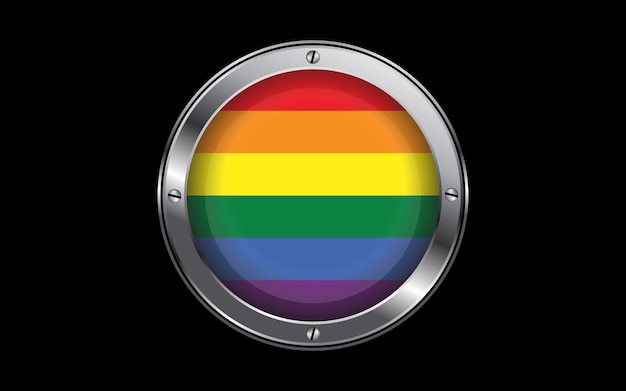 gay lgbt pride flag 3d badge vector image