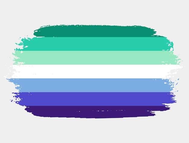 Gay Men Flag painted with brush on white background LGBT rights concept