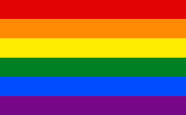 Gay pride flag in shape set traditional symbol for the entire lgbtq community and gay men