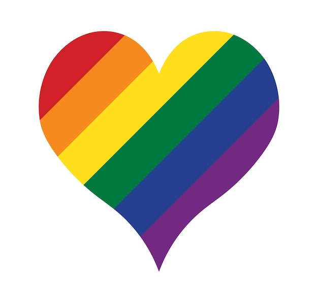 Vector gay pride flat in heart shape