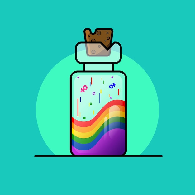 Vector gay pride lgbt poison bottle