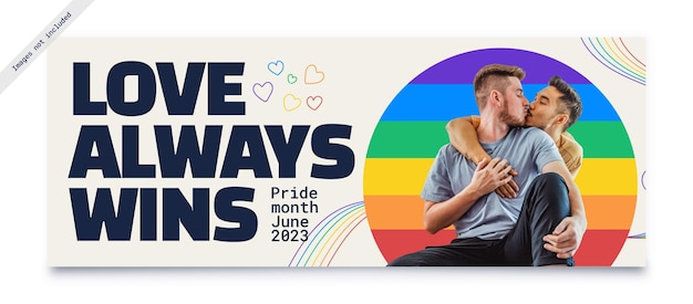 gay pride month flat design banner