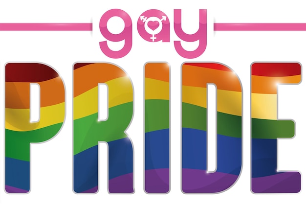 Vector gay pride-ontwerp over regenboogvlag