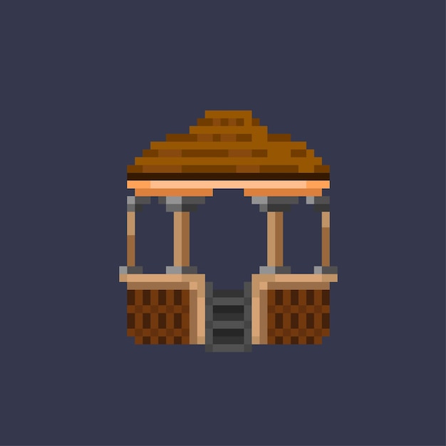 Edificio gazebo in stile pixel