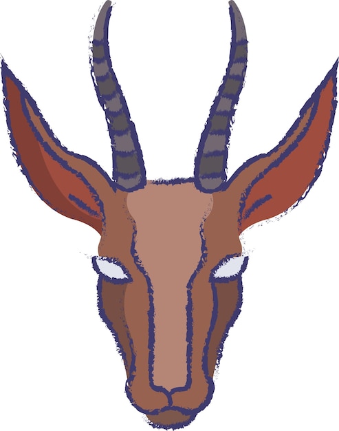 Vector gazelle gezicht hand getrokken vectorillustratie