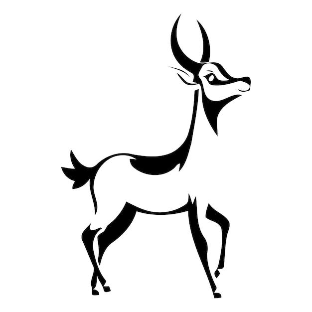 Gazelle in the heart Vector illustration on white background