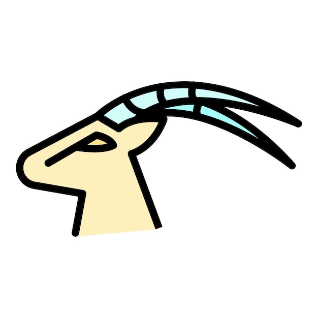 Iconica di gazzella contorno icona vettoriale della gazzella colore piatto isolato