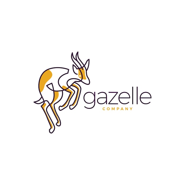 Gazelle logo vector icon line art outline