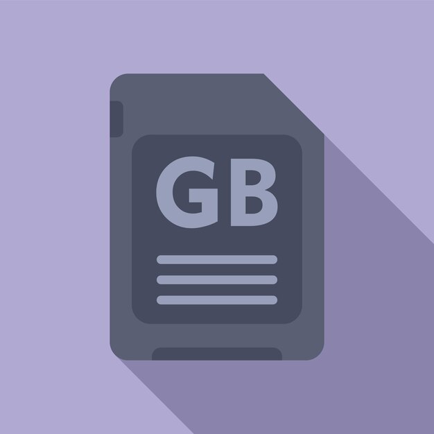 GB flash memory board icon flat vector Machine solid